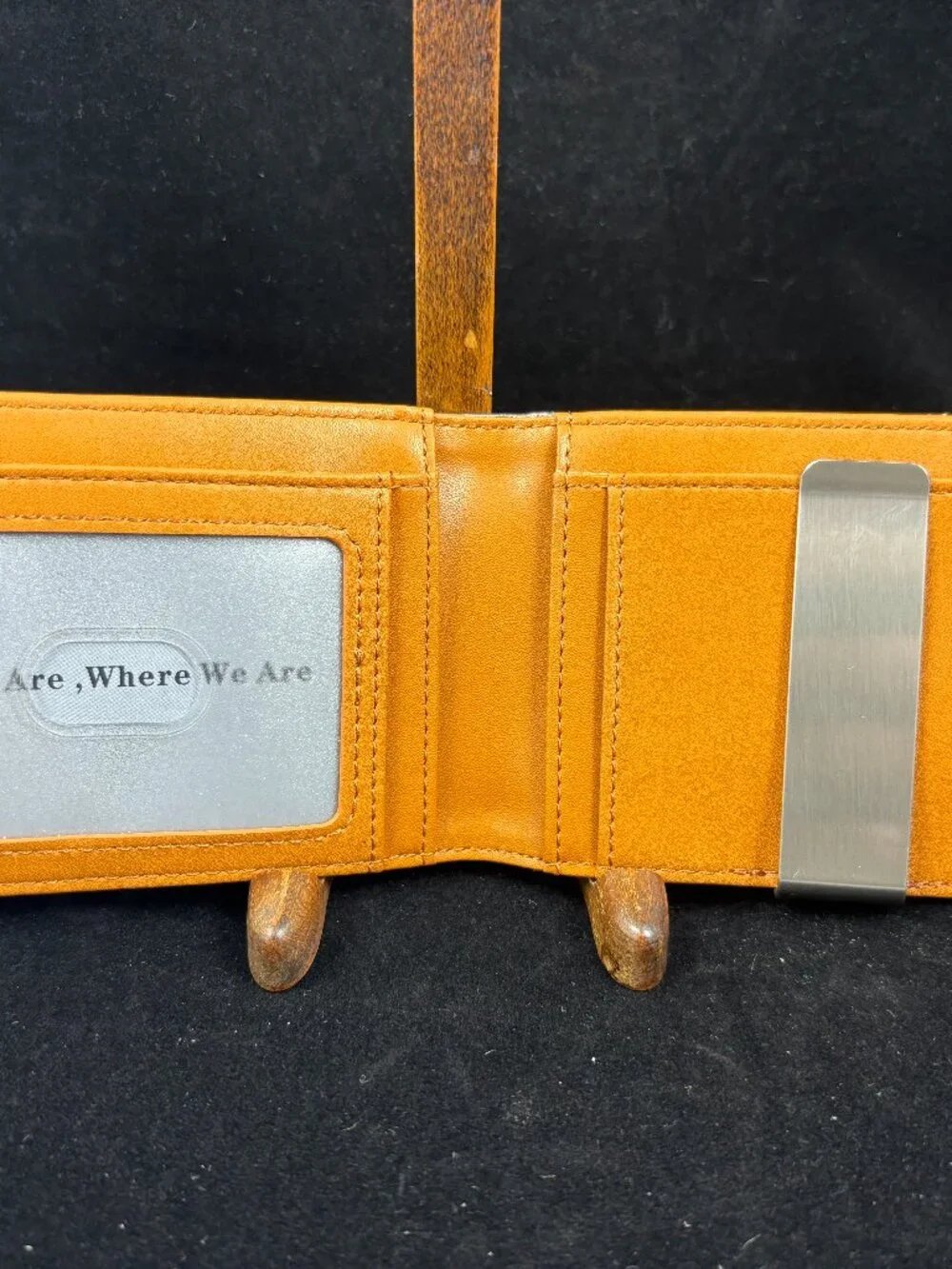 Kemisant Brown Airtag Wallet Slim Front Pocket Money Clip RFID Blocking